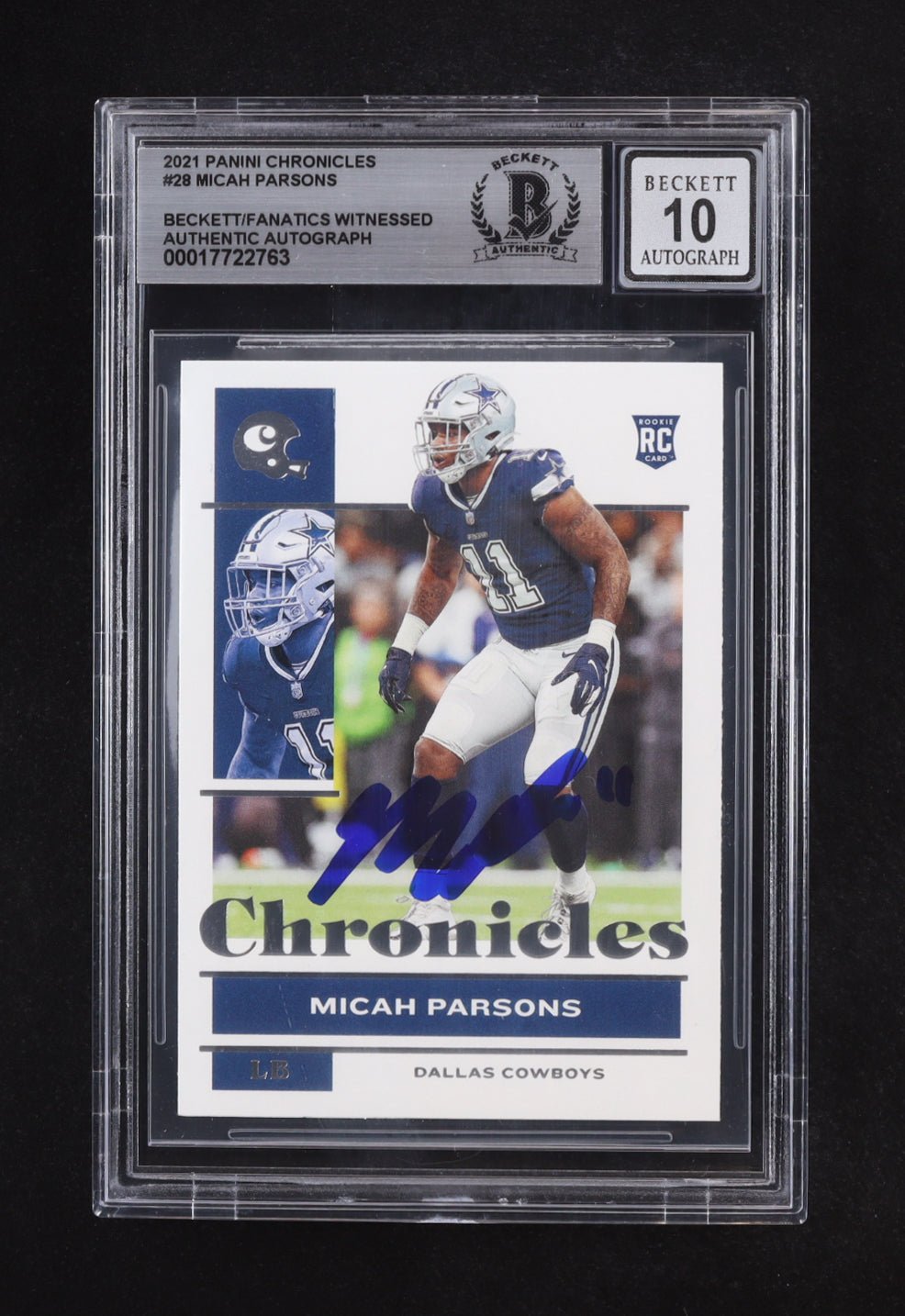 Micah Parsons 2021 Panini Chronicles Rookie Card Autograph