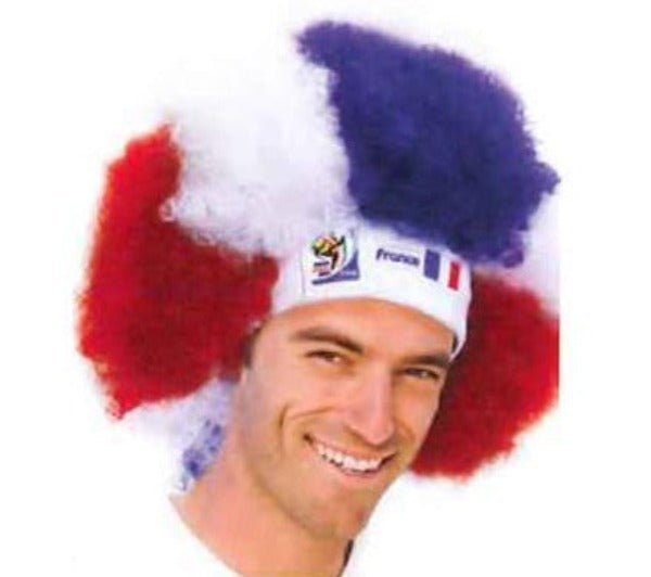 France World Cup Soccer Afro Wig – Official FIFA Licensed Retro Fan Gear