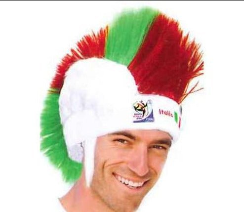Italy World Cup Soccer Mohawk Wig – Official FIFA Licensed Retro Fan Gear
