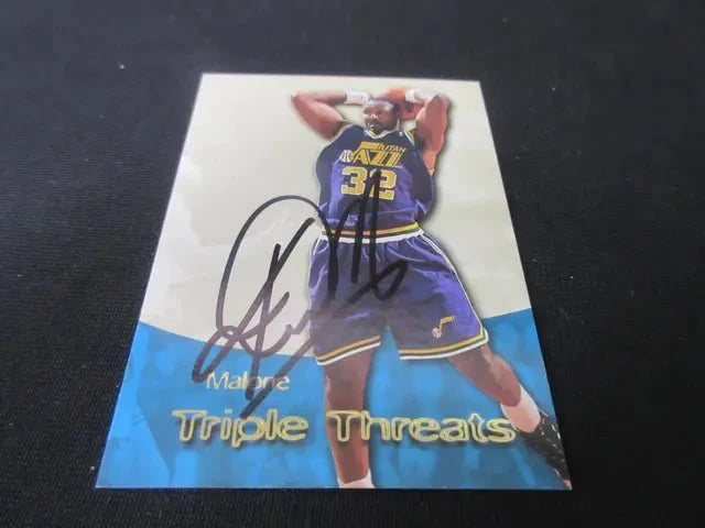 Karl Malone Signed 1996-97 Skybox Card (COA)