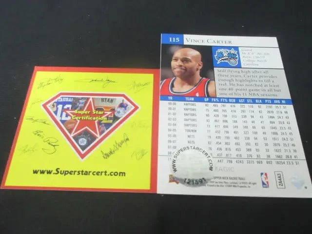 Vince Carter Signed 2009-10 Upper Deck Card (COA)