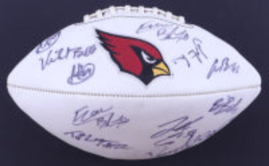 2018 Cardinals Team-Signed Logo Football, 14 Signatures (Beckett)