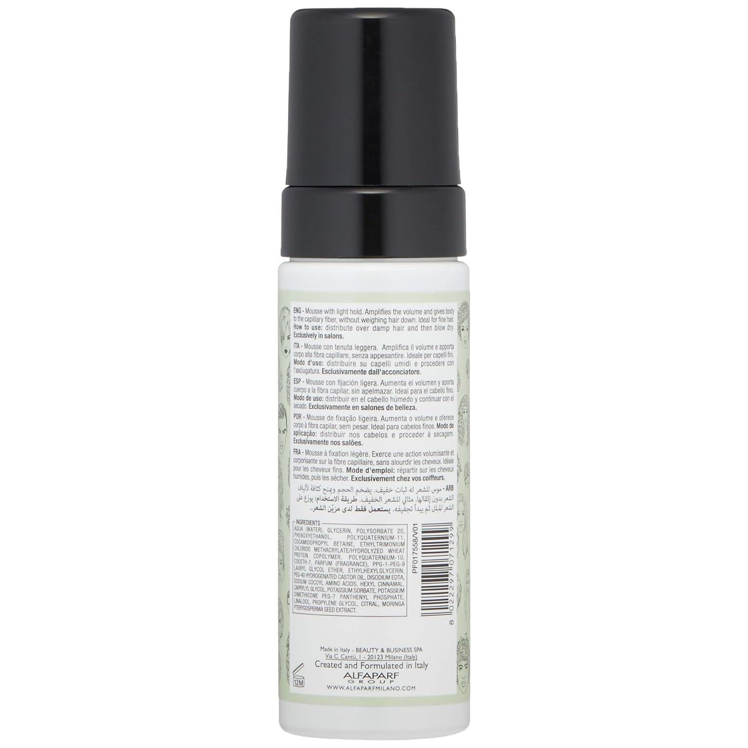 Alfaparf Milano Style Stories Volume Mousse Hair Styling Product - 4.23 Fl Oz