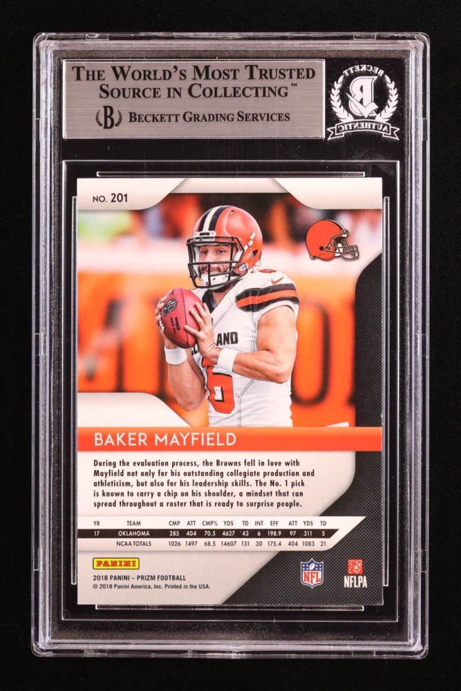 Baker Mayfield Signed 2018 Panini Prizm #201 RC (BGS)