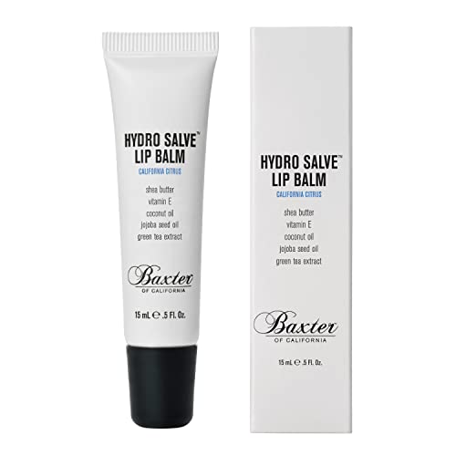 Baxter of California Silicone-Free Hydro Salve Lip Balm for Men | Vitamin E & Coconut Oil | Paraben-Free | Long Lasting Hydration | 0.5 Fl Oz