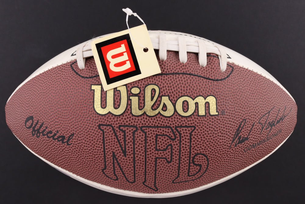 Boomer Esiason & Michael Lewis Signed SB XXXVII Football (Beckett)