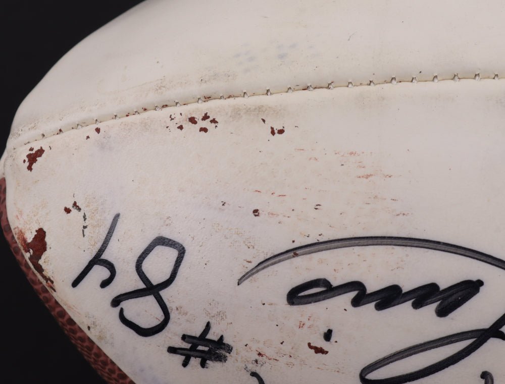 Boomer Esiason & Michael Lewis Signed SB XXXVII Football (Beckett)