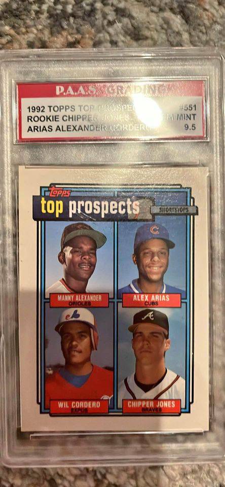 Chipper Jones 1992 Topps Top Prospects #551 RC (PAAS 9.5)