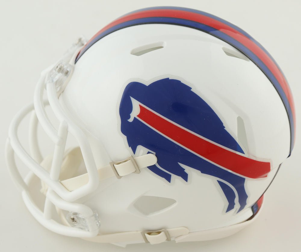 Damien Harris Signed Bills Speed Mini Helmet (Beckett)