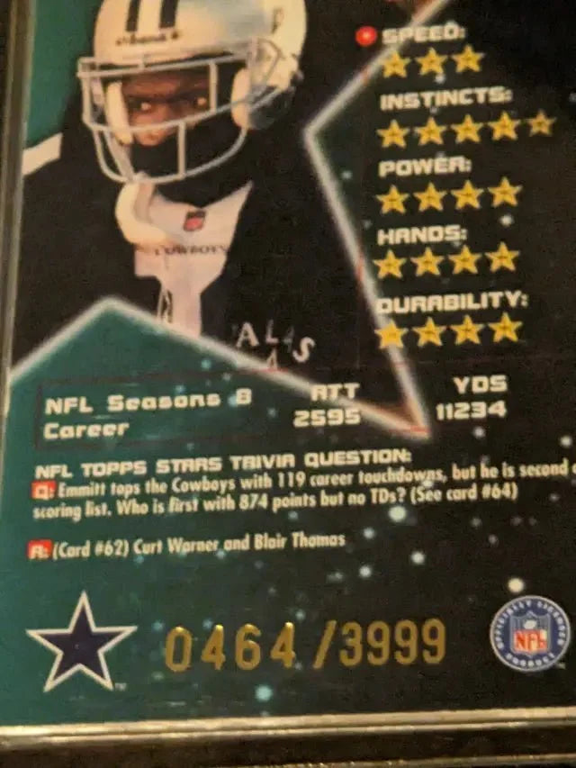 Emmitt Smith 1998 Topps Stars Insert, 464/3999