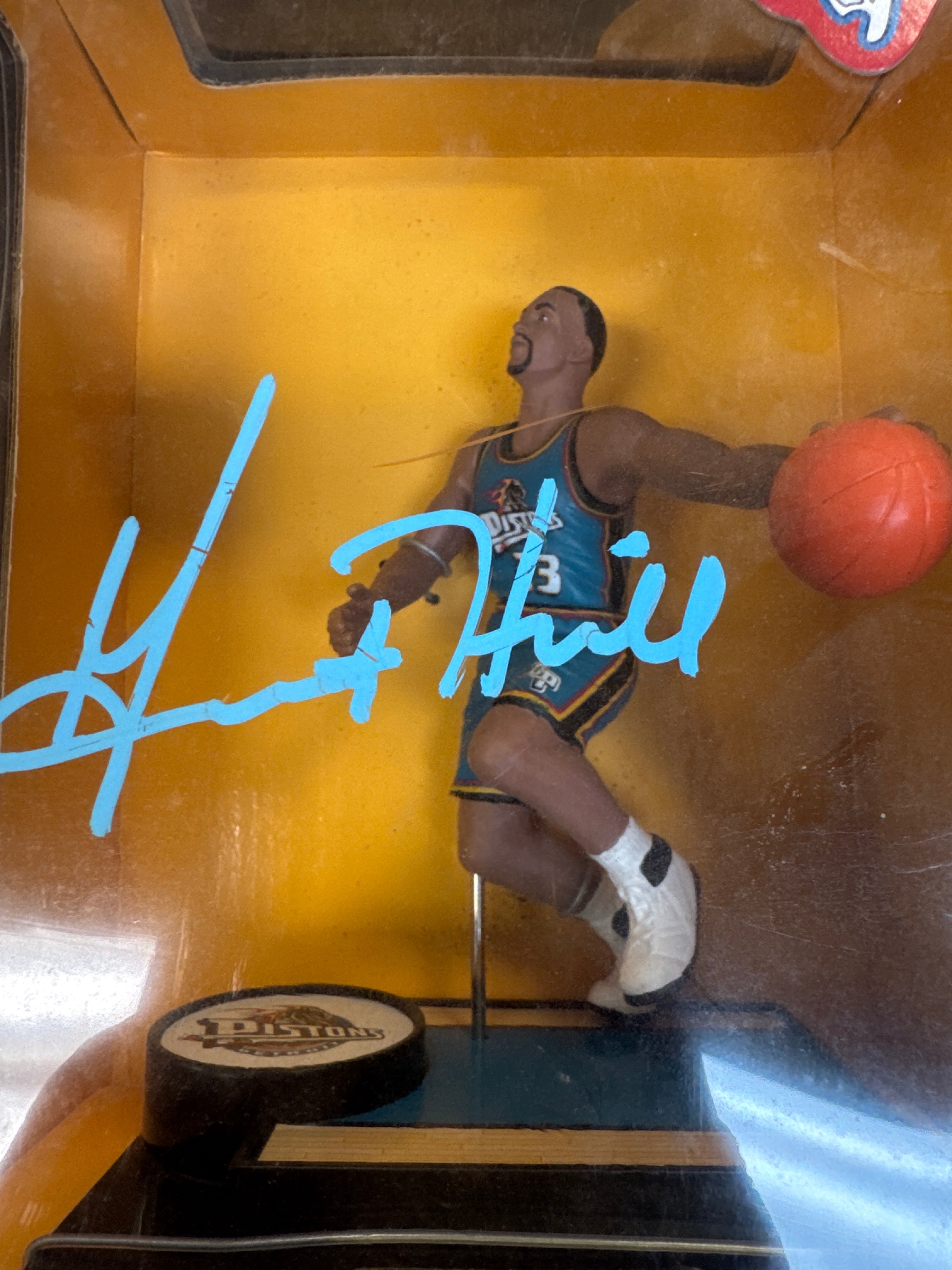 Grant Hill Signed Kings Starting Lineup Backboard (COA)