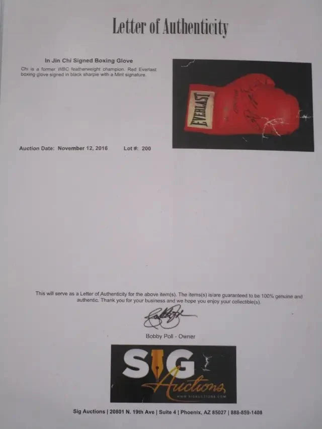 In Jin Chi Signed Boxing Glove (Sig LOA)