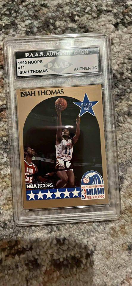 Isiah Thomas 1990 NBA Hoops #11 All-Star Detroit Pistons Card PAAS Authentic