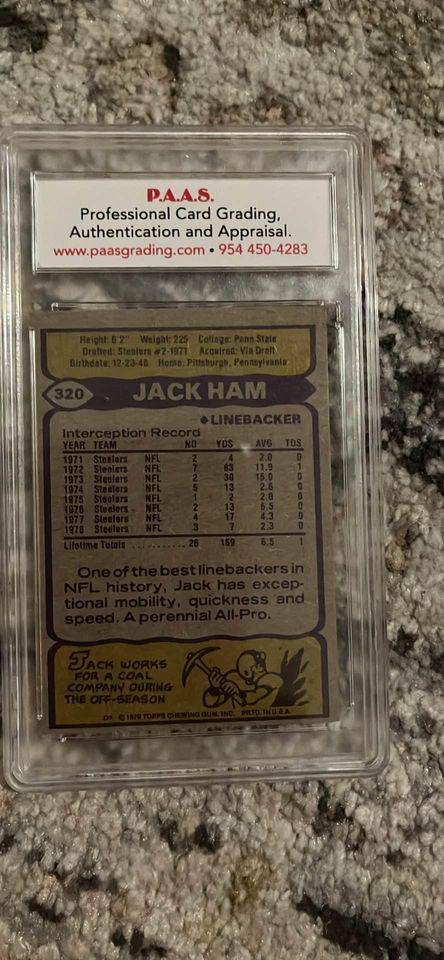 Jack Ham 1979 Topps #320 Pittsburgh Steelers NFL Card PAAS NM-MT 8.5