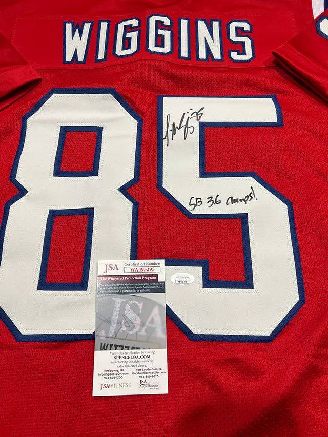 Jermaine Wiggins Patriots Signed Inscribed Jersey (JSA COA)