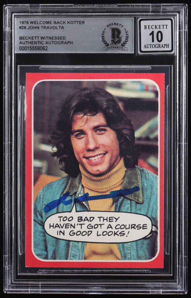 John Travolta Signed 1976 Welcome Back Kotter #26 (BGS 10)