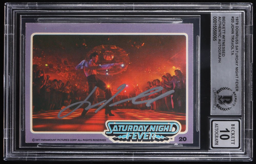 John Travolta Signed 1978 Saturday Night Fever #20 (BGS 10)