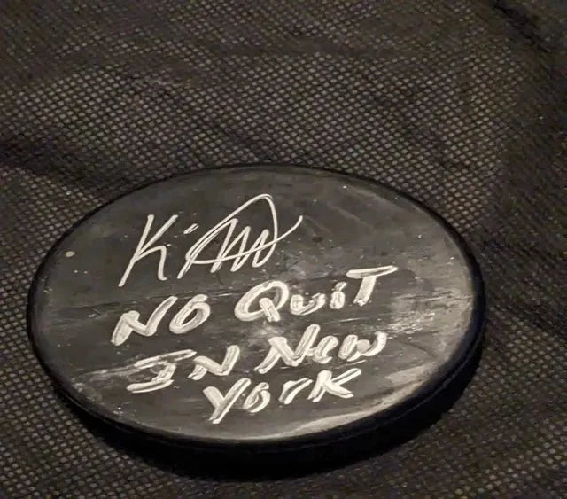K'Andre Miller Signed Hockey Puck (COA)
