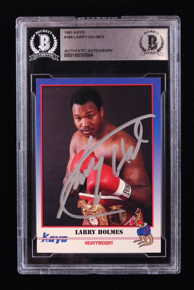 Larry Holmes Signed 1991 Kayo #189 (BGS)