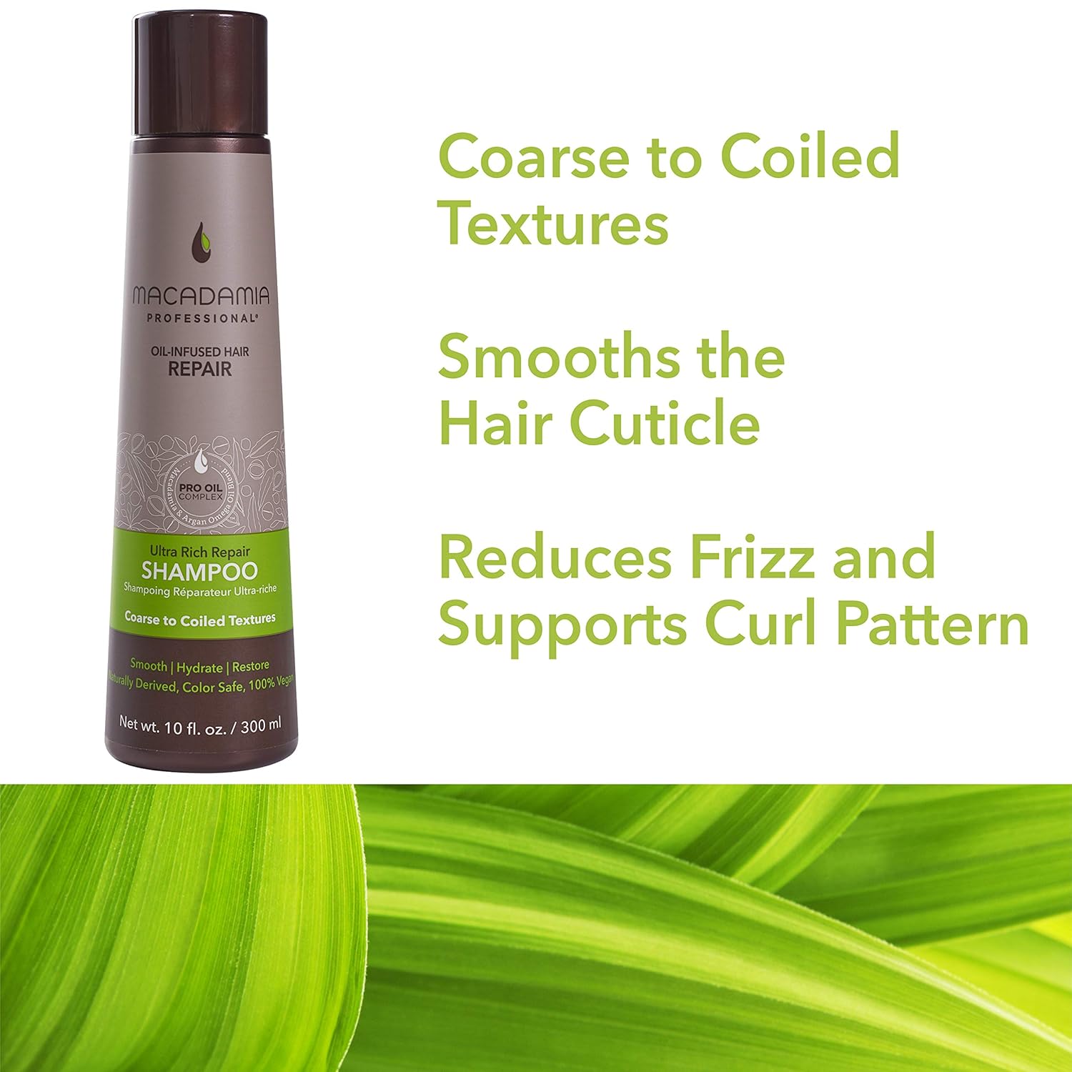 Macadamia Professional Hair Care Sulfate & Paraben Free Natural Organic Cruelty-Free Vegan Hair Products Ultra Rich Hair Repair Shampoo, 10oz