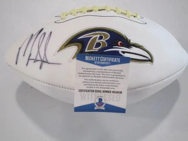 Mark Ingram Ravens Signed Logo Football (Beckett COA)