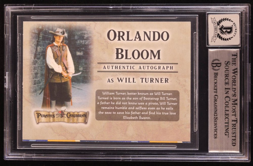 Orlando Bloom Signed Pirates Custom Card (BGS Auto 10)