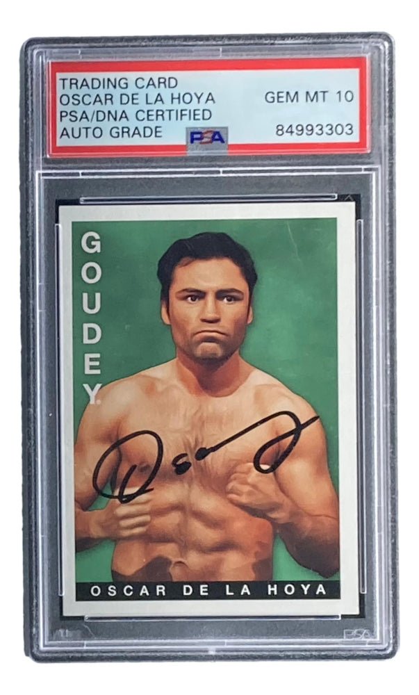 Oscar De La Hoya Signed 2015 UD Goodwin #27 (PSA 10)