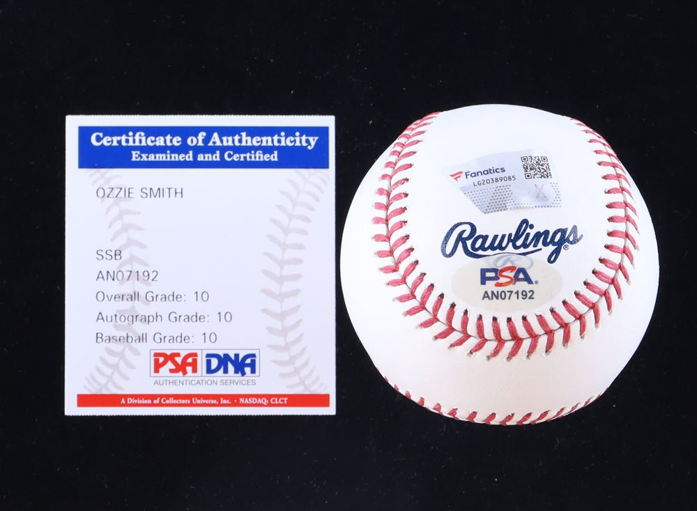 Ozzie Smith Signed HOF Baseball with Case (PSA Graded 10)