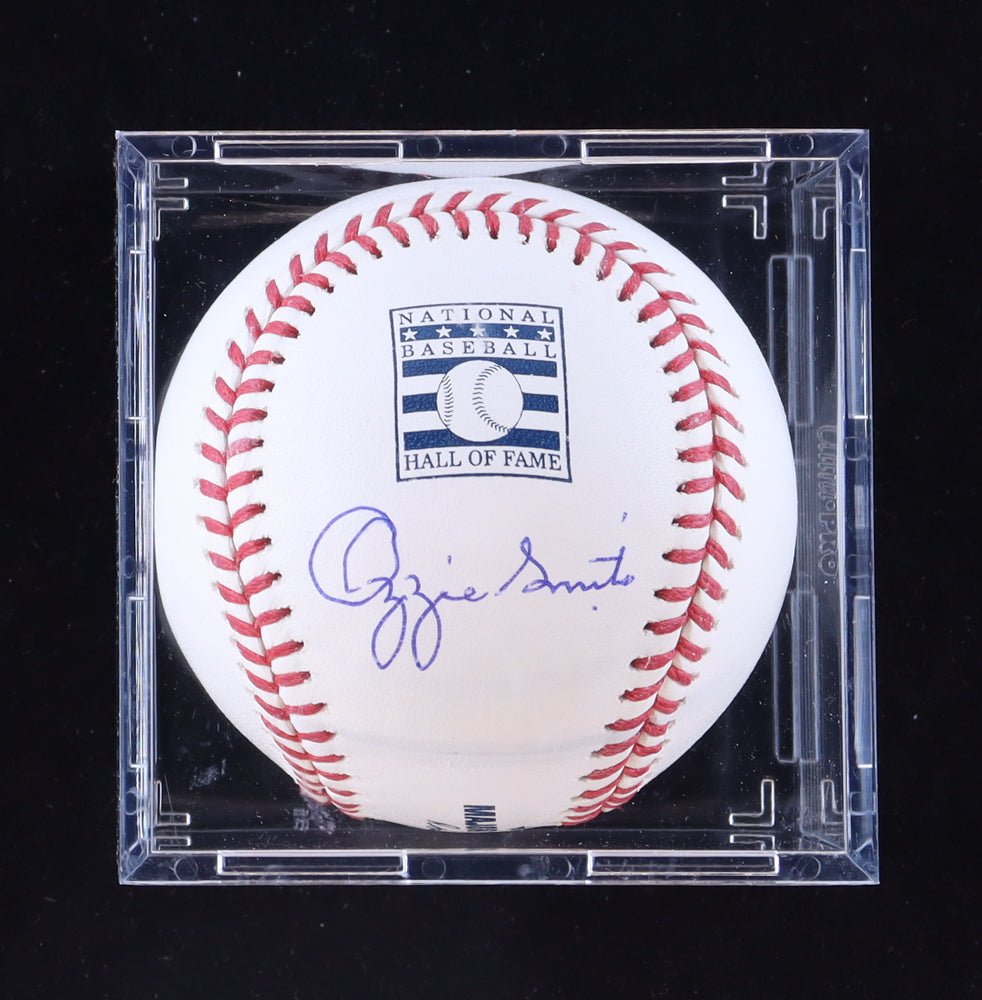 Ozzie Smith Signed HOF Baseball with Case (PSA Graded 10)