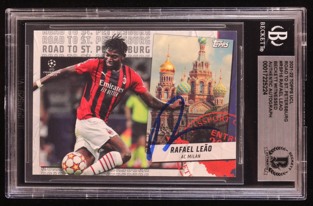 Rafael Leao Signed 2021-22 Topps UCL #RSP16 (BGS Witnessed)
