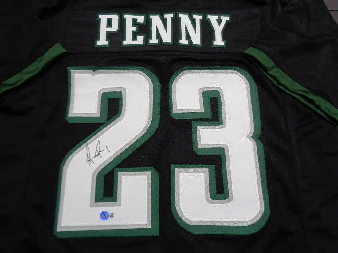 Rashaad Penny Philadelphia Eagles Autographed Custom Football Jersey Beckett Hologram