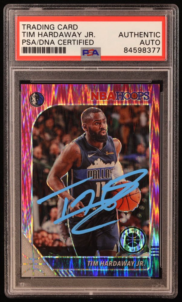 Tim Hardaway Jr. Signed 2019-20 Hoops Pink Flash #41 (PSA)