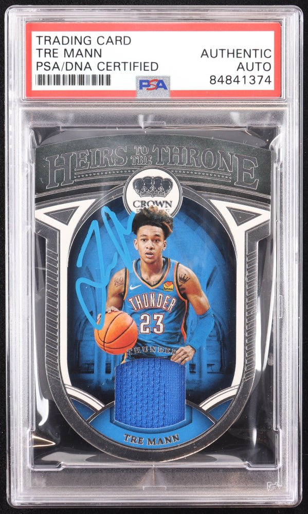 Tre Mann Signed Crown Royale Jersey Card #HTTMN RC (PSA)