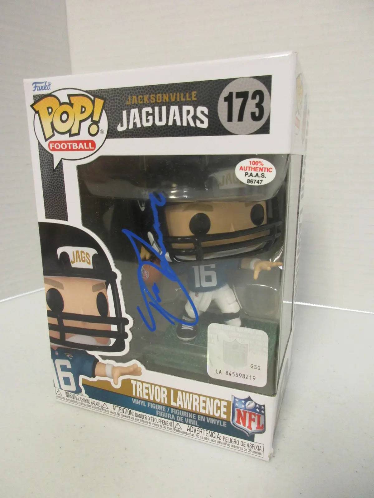 Trevor Lawrence Jaguars Signed Funko Pop (PAAS COA)