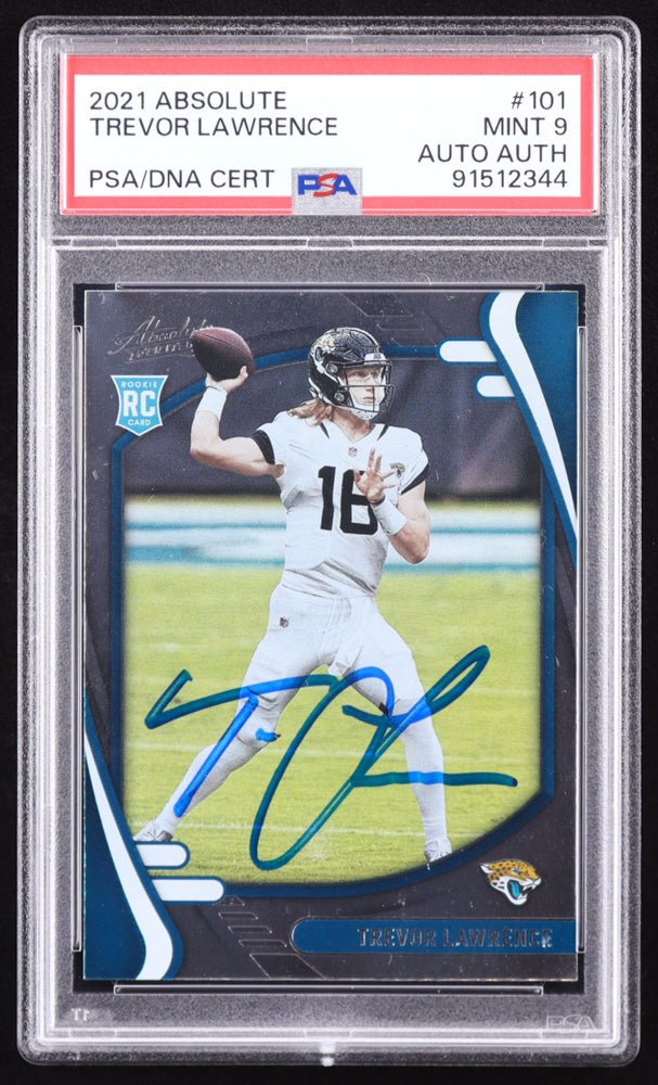 Trevor Lawrence Signed 2021 Absolute #101 RC (PSA 9)