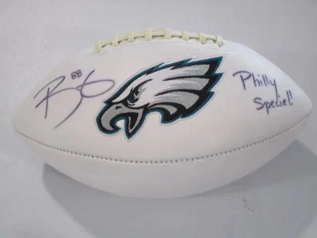 Trey Burton Eagles Signed Logo Football (JSA COA)