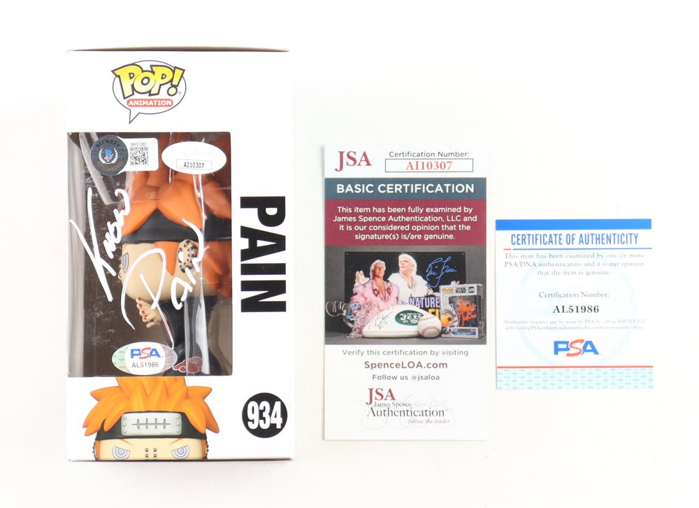 Troy Baker Signed Naruto Pain Funko Pop #934 (PSA JSA Beckett)