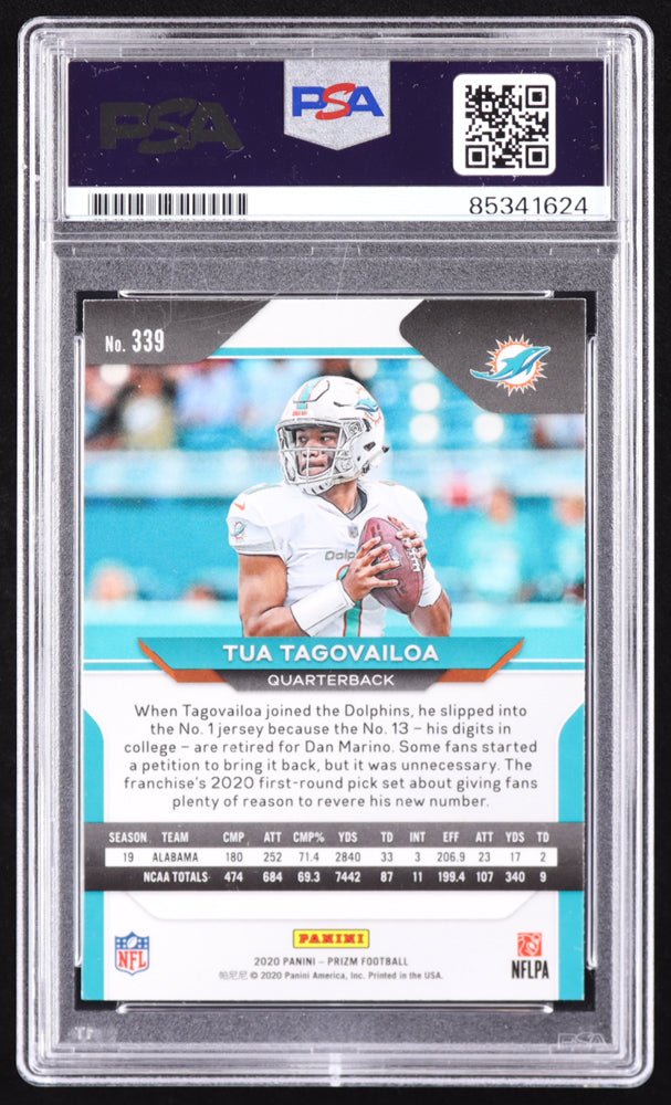 Tua Tagovailoa Signed 2020 Panini Prizm #339 RC (PSA)