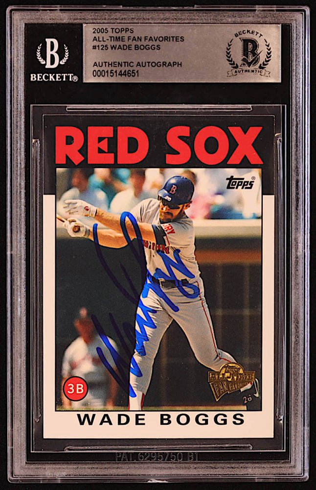 Wade Boggs Signed 2005 Topps Fan Favorites #125 (BGS)