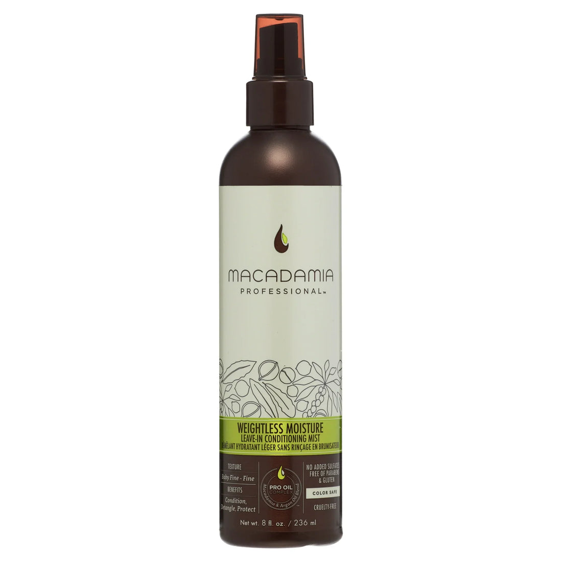 Weightless Moisture Leave-In Conditioning Mist BY Macadamia Mist 8 oz Unisex