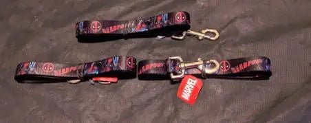 Marvel Deadpool Dog Leash 2-Pack, Snap-Clasp Nylon (New with Tags)