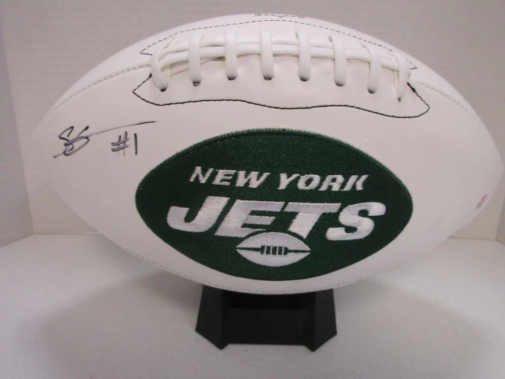 Sauce Gardner Jets Signed Logo Football (PAAS COA)