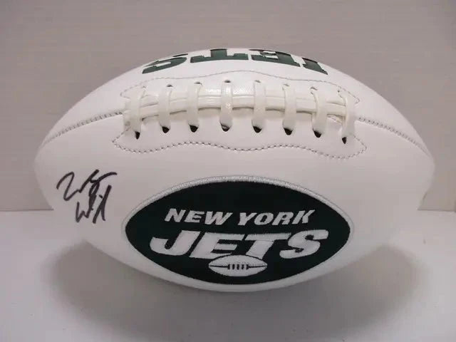 Zach Wilson Jets Signed Logo Football (PAAS COA)