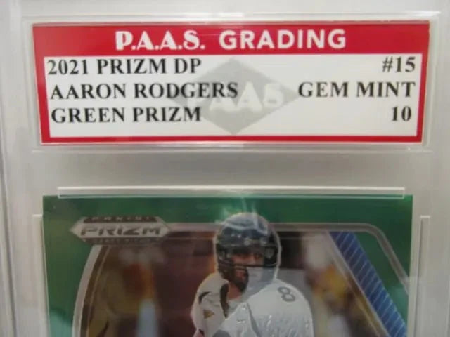 Aaron Rodgers 2021 Prizm Draft Picks Green #15 (PAAS 10)