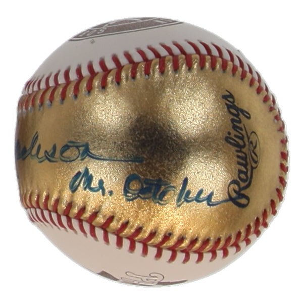 Reggie Jackson Signed 2022 World Series Gold Baseball Inscribed Mr October JSA