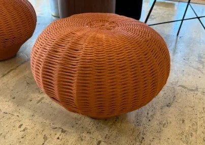 Roberta Schilling Rosenbaum Stool, Ochre Nautical Cord (Showroom)