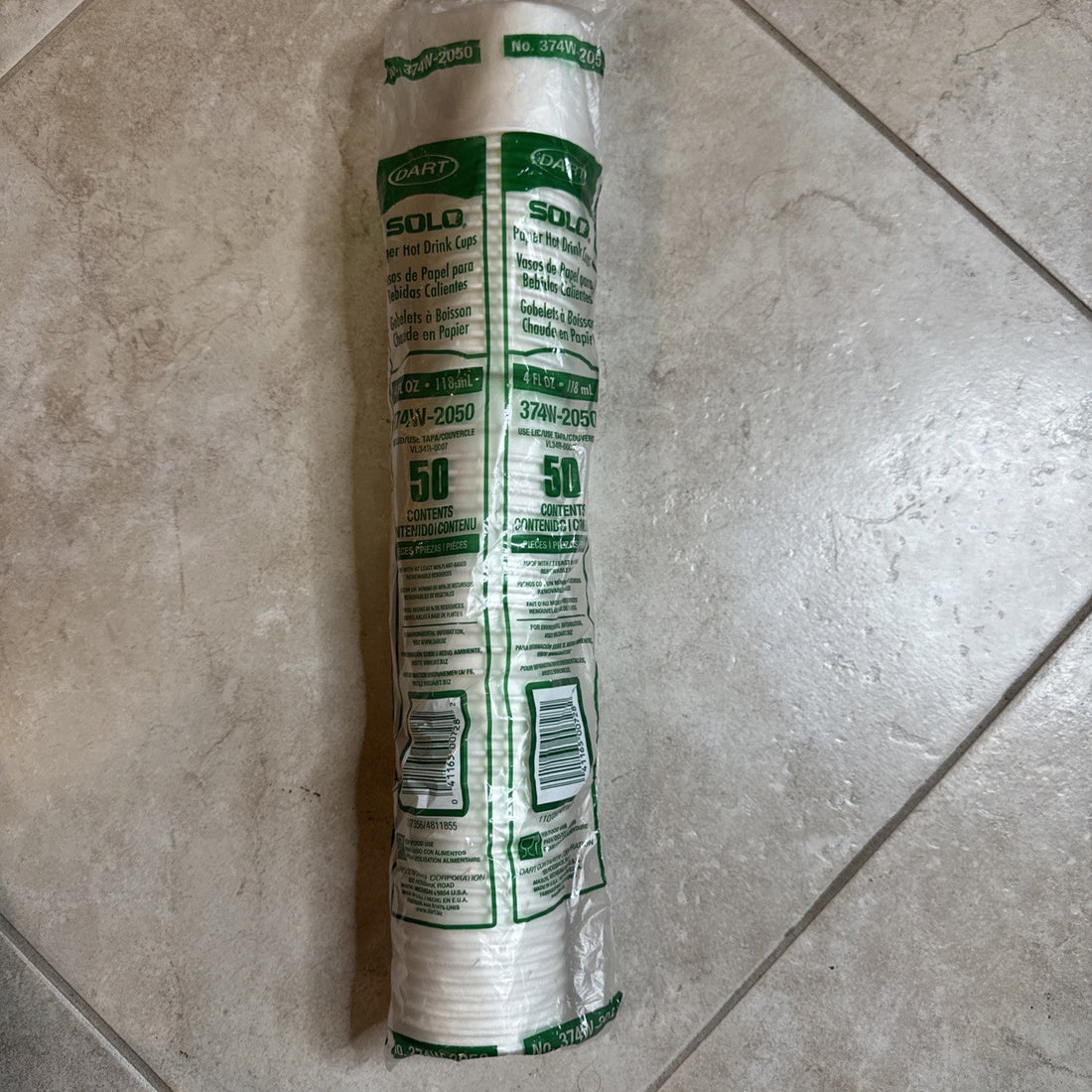 Solo 374W-2050 Paper Drinking Cups 4 oz Poly Coated 50 Count