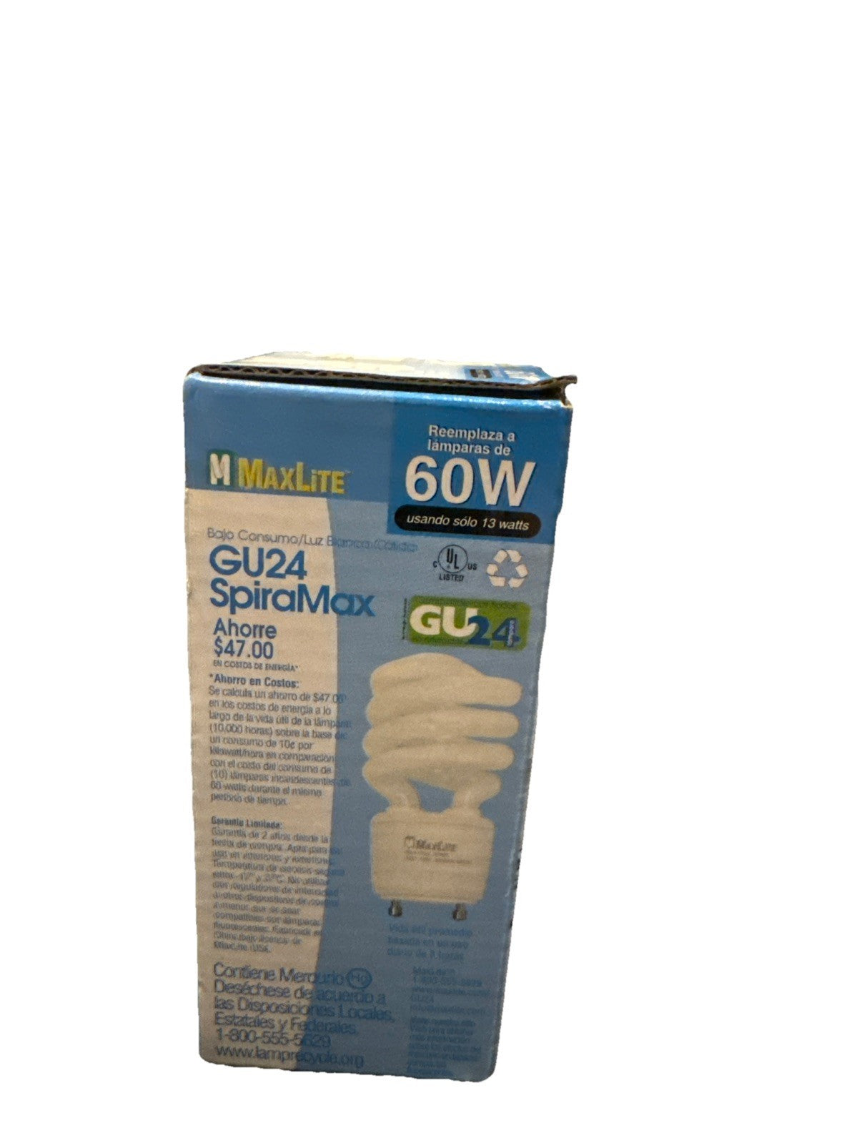 MaxLite SpiralMax GU24 13W CFL Bulb MLS13GUWW 60W Eq 900lm 2700K, 2-Pack