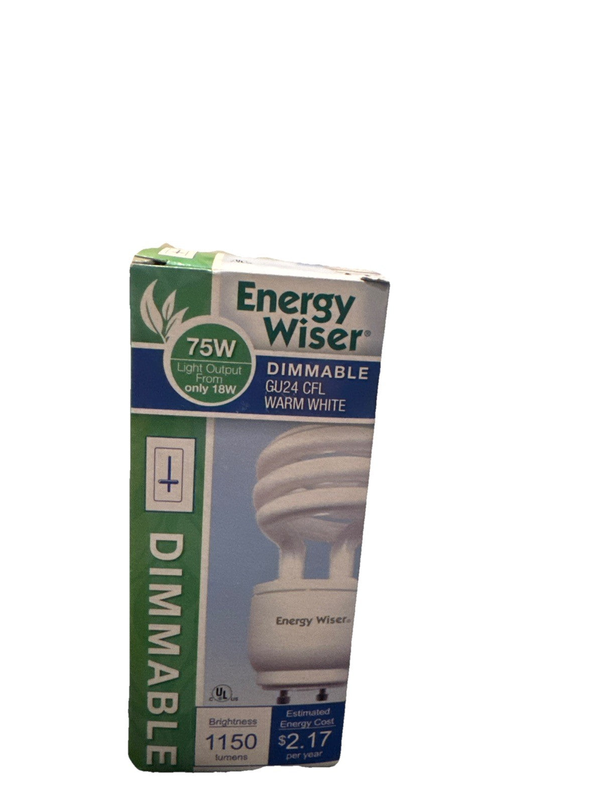 Energy Wiser 18W GU24 Dimmable CFL Bulb 75W Eq 1150lm Warm White, Set of 2