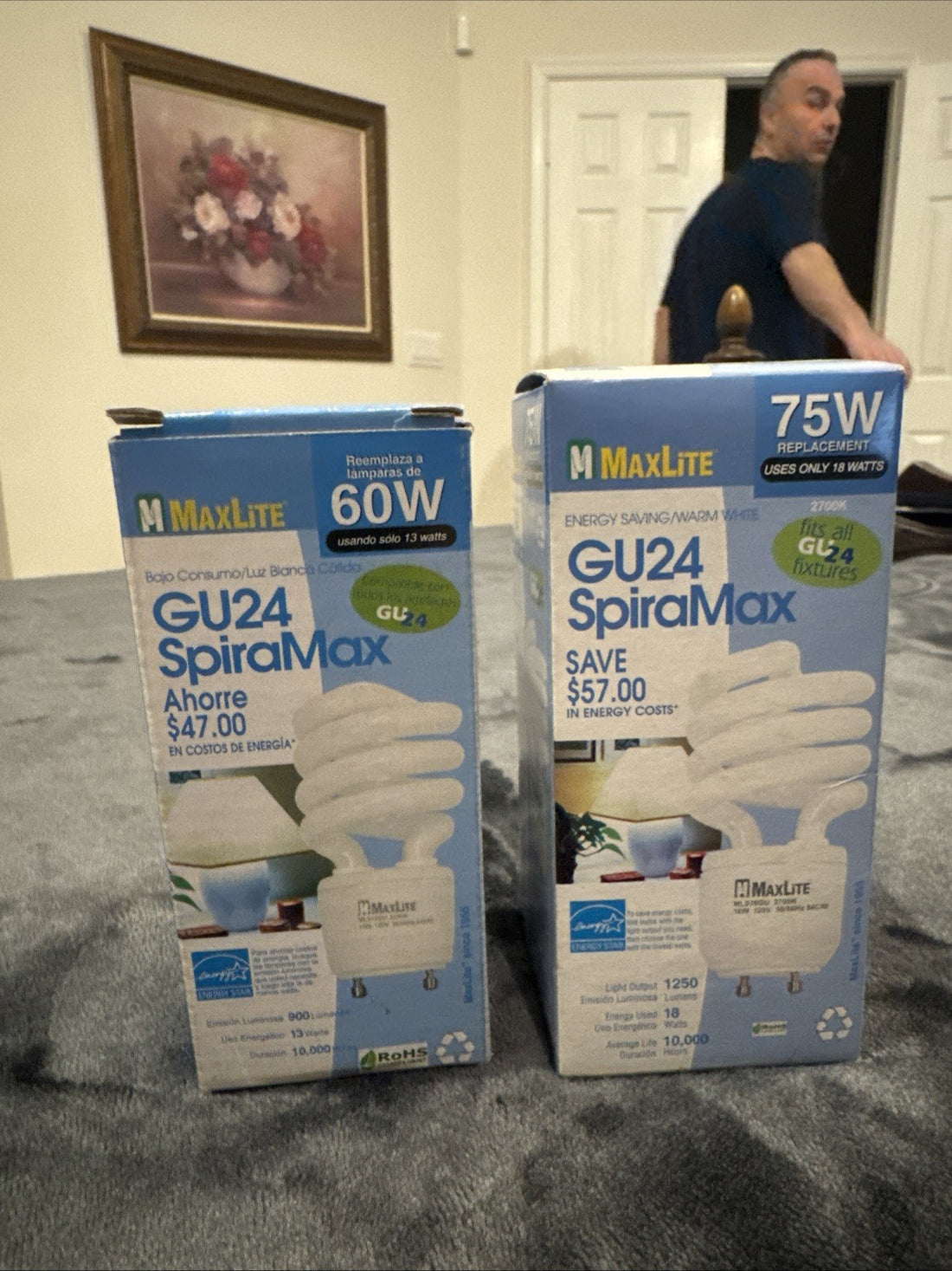 MaxLite SpiralMax GU24 13W CFL Bulb MLS13GUWW 60W Eq 900lm 2700K, 2-Pack